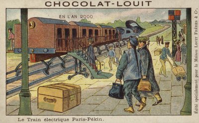 Elektrische trein van Parijs naar Peking in het jaar 2000 door French School