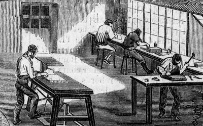 Electrotypie werkplaatsen door French School