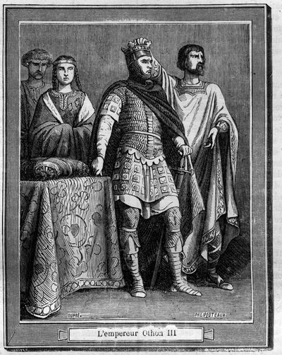 Keizer Othon III (980-1002), Duits-Romeins keizer Gravure in 