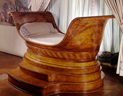 Empire stijl: mahoniehouten badbed gemaakt door Francois Beaudry door French School