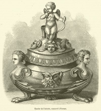 Inktpot van Ariosto, bewaard in Ferrara door French School
