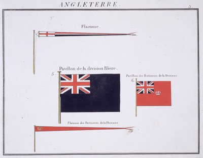 Engelse Vlaggen, uit een Frans vlaggenboek, ca. 1819 door French School