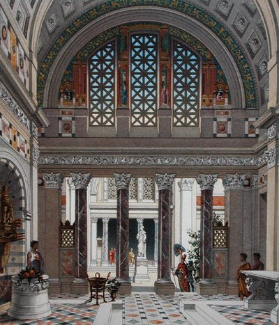 Inkomhal van een paleis in het oude Rome, ca. 1880 door French School