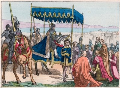 Intocht van Karel VIII (1470-1498) in Napels door French School