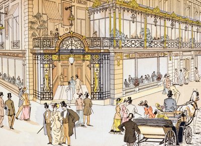 Ingang van het Le Maire restaurant in Parijs, ca. 1895 door French School
