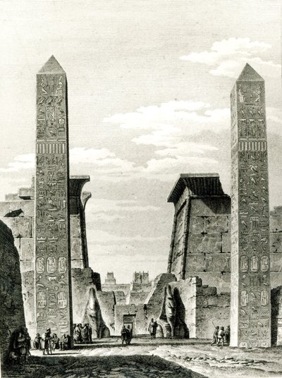 Ingang van de Luxortempel, uit Voyage dans la Basse et dans la Haute-Egypte door Dominique Vivant Denon (1747-1825) 1802 door French School