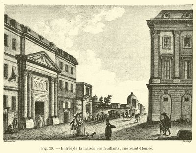 Ingang van het huis van de Feuillants, rue Saint-Honoré door French School
