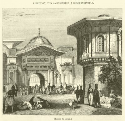 Ingang tot de Divan (gravure) door French School