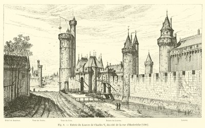 Ingang van het Louvre van Karel V, aan de kant van de rue d