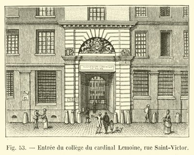 Ingang van het college van kardinaal Lemoine, rue Saint-Victor door French School