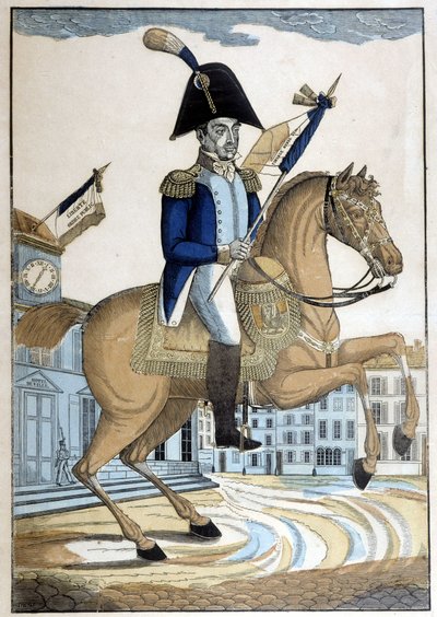 Ruiterportret van Generaal Lafayette, opperbevelhebber van de Nationale Garde van Frankrijk door French School