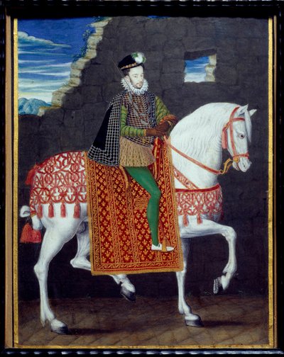 Ruiterportret van Hendrik III, koning van Frankrijk door French School