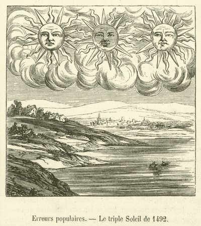 Populaire fouten, de drievoudige zon van 1492 door French School