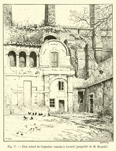 Huidige staat van het Romeinse aquaduct in Arcueil, eigendom van M. Raspail door French School