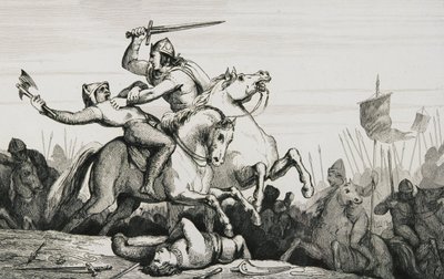 Eudes (860-98) in gevecht tegen de Noormannen, uit 
