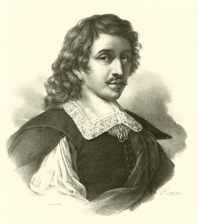 Eustache Le Sueur of Lesueur, portret (gravure) door French School