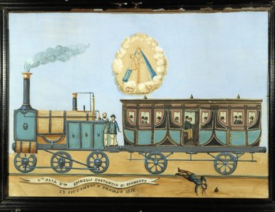 Ex-voto voor iemand die uit een trein is gevallen - Notre-Dame de Laghet door French School