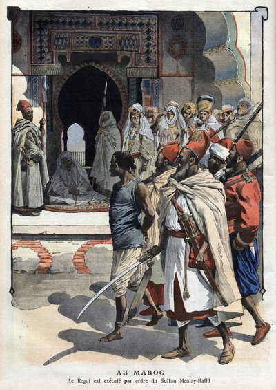 Executie van Rogui Bou Hamara in opdracht van Sultan Moulay Hafid in Fez, 