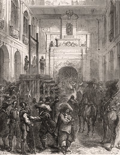 Executie van maarschalk Henri II van Montmorency in Toulouse in 1632. Gravure in "Histoire De France En Cent Paintings" door Paul Lehugeur, 1891 door French School