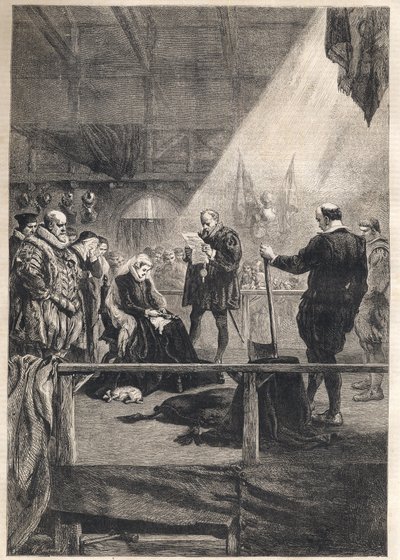 Executie van Maria, koningin van Schotland en koningin-gemalin van Frankrijk door French School