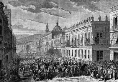 Expeditie naar Mexico (1861-1867): binnenkomst van generaal François Achille Bazaine door French School