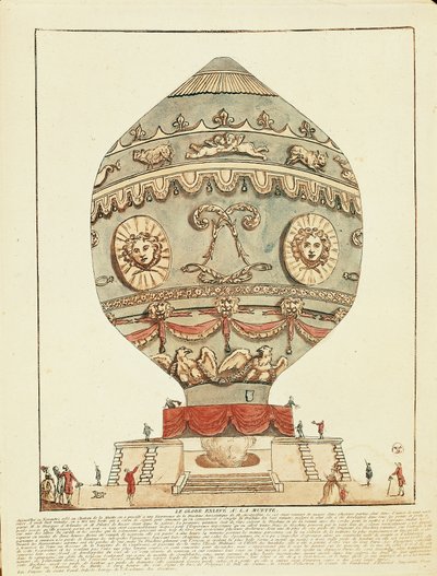 Experiment door gebroeders Montgolfier met heteluchtballon bij kasteel La Muette, 21 november door French School
