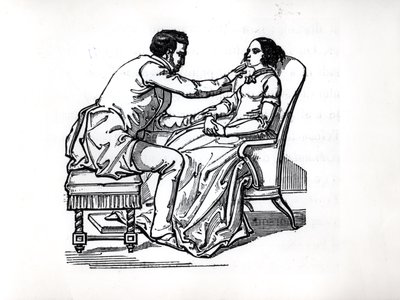 Experiment in Dierlijk Magnetisme door Franz Anton Mesmer (1734-1815) in 1784 door French School