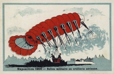 Expositie 1900 - militaire ballon of luchtartillerie door French School