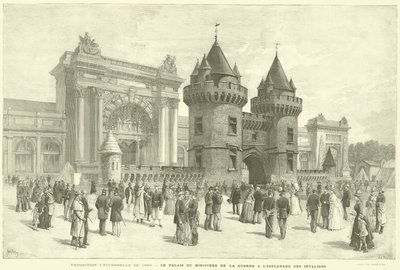 Wereldtentoonstelling van 1889, het Ministerie van Oorlog op de Esplanade des Invalides door French School