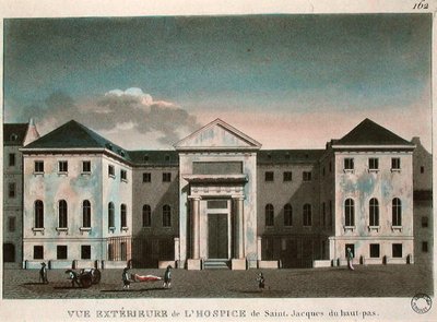 Buitenaanzicht van het Hospice Saint-Jacques, ca. 1800 door French School