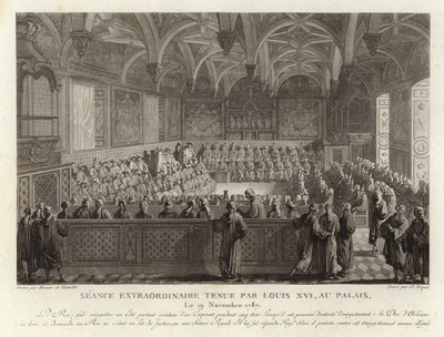 Buitengewone zitting gehouden door Lodewijk XVI in het Paleis van Versailles door French School
