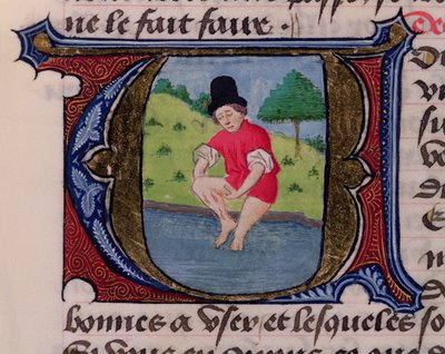Bloedzuigen, uit Traite de Medecine door Aldebrande de Florence, 1356 door French School