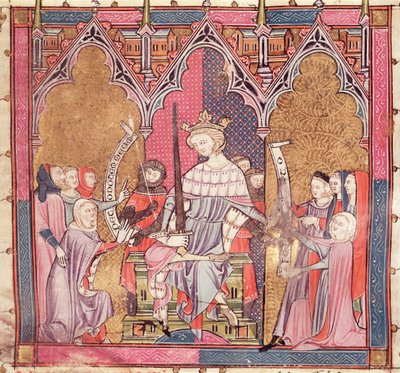 F.3r De koning die recht spreekt, uit Justiniani in Fortiatum door French School
