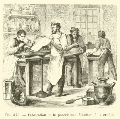 Fabrication de la porcelaine, Moulage a la croute door French School