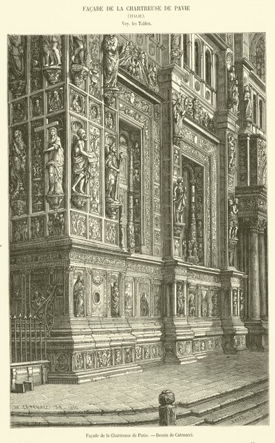 Facade de la Chartreuse de Pavie door French School