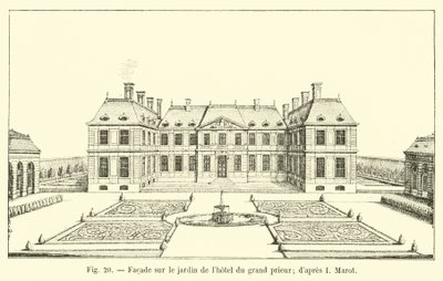 Gevel aan de tuin van het hotel van de grootprior; naar I Marot door French School