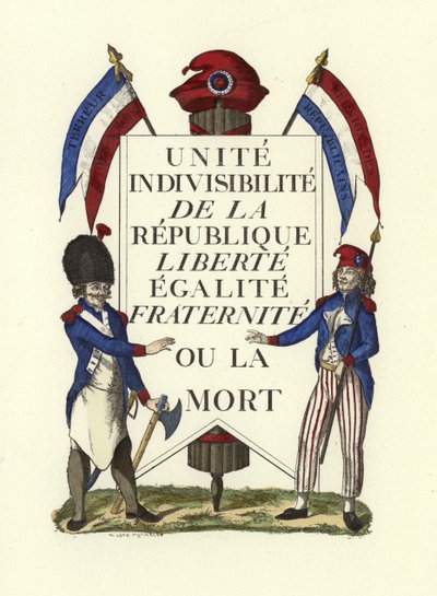 Facsimile van een Republikeinse affiche, Franse Revolutie door French School