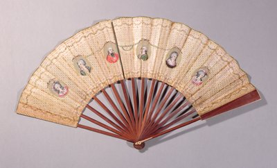 Waaier met personages betrokken bij de Affaire du Collier, 1786 door French School