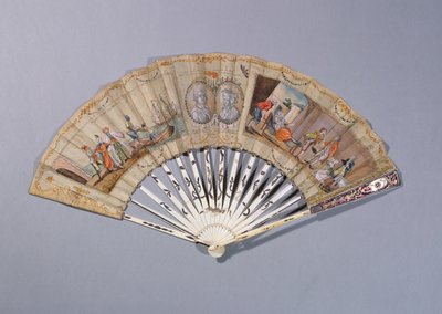 Waaier met illustraties uit De Gravin van Cagliostro, ca.1786 door French School