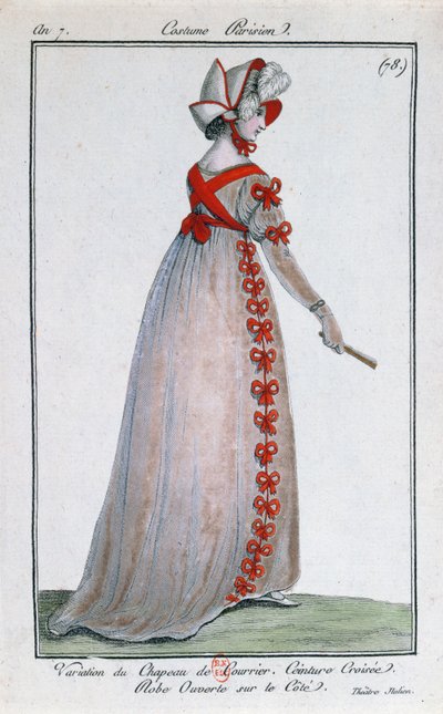 Modeontwerp voor een Parijse damesjurk, circa 1799 door French School