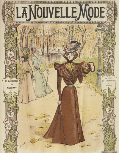 Modeplaat, omslagillustratie uit La Nouvelle Mode, 12 december 1897 door French School