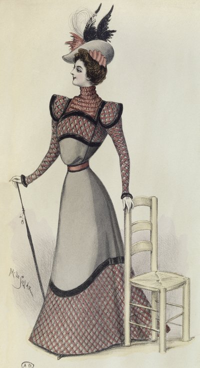 Modeplaat, illustratie uit La Nouvelle Mode, 1897 door French School