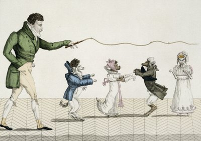 Modieuze Honden, plaat 35 uit Le Bon Genre, 1808 door French School