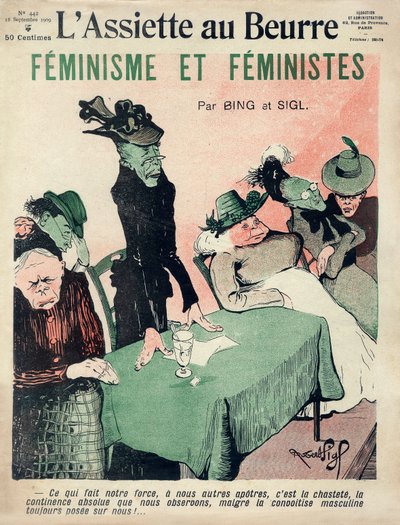 Feministische Cartoon, Omslag van het Franse Satirische Tijdschrift 