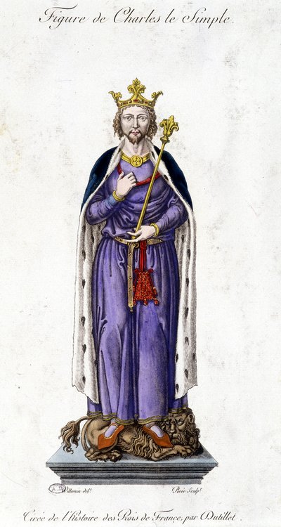 Figuur van Karel III de Eenvoudige door French School