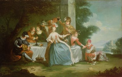 Feestende Figuren door French School