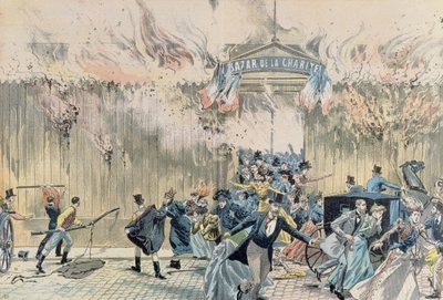 Brand in de Bazar de la Charite, 4 mei 1897, uit Le Pelerin, 1897 door French School