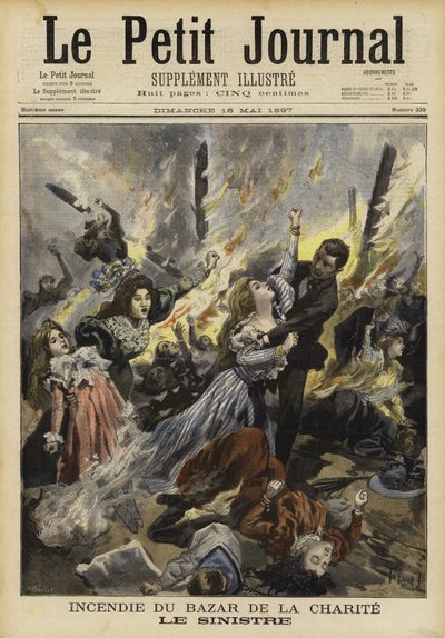 Brand in de Bazar de la Charité, Parijs, 1897 door French School