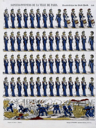 Brandweerlieden van de stad Parijs - Beeld van Epinal, circa 1852 door French School