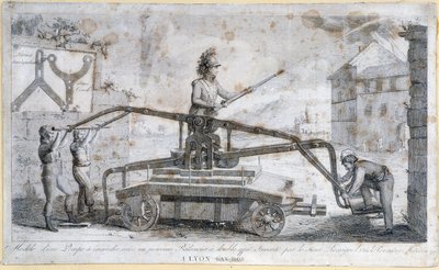 Brandpomp in Lyon in 1808 door French School